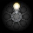 Vektor: light bulb shine in a dark light bulb shine in a dark