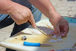 pescatore che prepara il conzo