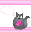 nice card. black cat. vector