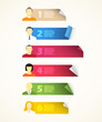 Collection of color blank paper sheets with avatar symbols