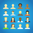 Collection of an account icons of men and women. Different natio