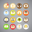 Collection of vector account icons of men and women. Different n Collection of vector account icons of men and women. Different n
