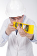 engineer using a level