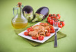 Eggplant roulades with cherry tomato salad. Eggplant roulades with cherry tomato salad.