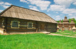 ukrainian old log hut