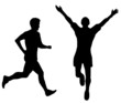 Zwei Jogger Silhouette