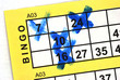 Bingo Card in Close up with numbers crossed