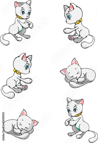 Vektor: Vector animal characters. Isolated objects. Cats Vector animal characters. Isolated objects. Cats