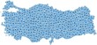 Map of Turkey (Europe) in a mosaic of blue cirlces Map of Turkey (Europe) in a mosaic of blue cirlces
