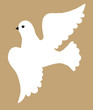 dove silhouette on brown background dove silhouette on brown background