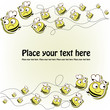 Postcard with a funny bees