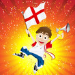 England Sport Fan with Flag and Horn England Sport Fan with Flag and Horn