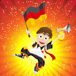 Germany Sport Fan with Flag and Horn Germany Sport Fan with Flag and Horn