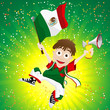 Mexico Sport Fan with Flag and Horn Mexico Sport Fan with Flag and Horn