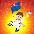 New Zealand Sport Fan with Flag and Horn New Zealand Sport Fan with Flag and Horn