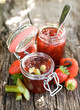 Erdbeermarmelade mit Rhabarber