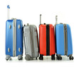 Luggage consisting of four suitcases isolated on white