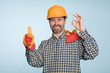 happy builder with thumbs up gesture