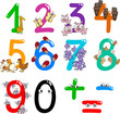 numbers with cartoon animals numbers with cartoon animals