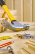 working tools on table