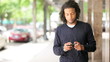 Young man texting