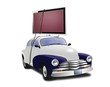 Car with TV on top