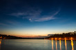 Sunset and stars at the lake in summer Sunset and stars at the lake in summer