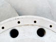 Closeup of metal hydroelectric turbine rotor