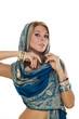 blonde in Indian jewelry