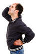 Man having headache. Isolated over white background. Man having headache. Isolated over white background.