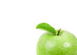 fresh green apple with green leaf fresh green apple with green leaf