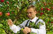 Man in garden.