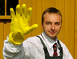 Worker with glove.
