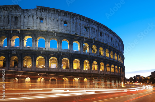 Photo: Coliseum at night. Rome - Italy Coliseum at night. Rome - Italy