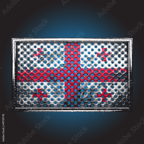 Vektor: Vector flag on old metal Vector flag on old metal