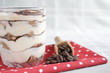 tiramisu on red napkin