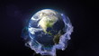 Earth and Blue Particle Ring Background - HD1080