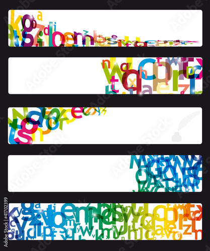 Vector: bannières lettres bannières lettres