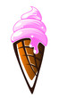 Tasty vanilla ice cream cone