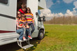 Family vacation trip in camping. Travel on camper (RV)