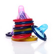 Close up of colorful condoms Close up of colorful condoms