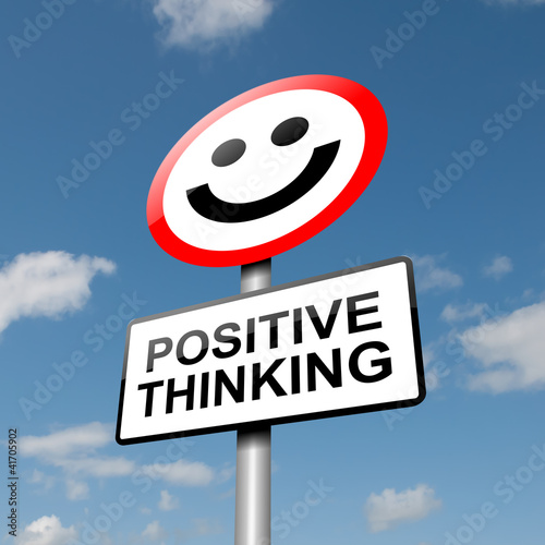 Illustration: Positive thinking concept. Positive thinking concept.