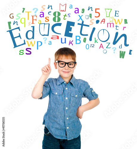 Photo: little boy with glasses little boy with glasses