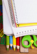 Office tools and notebook on the table Office tools and notebook on the table