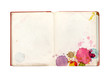 Old book with stains of paint