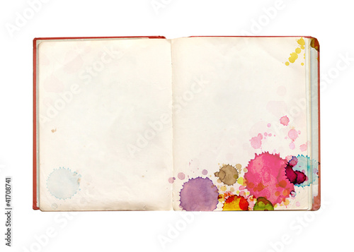 Photo: Old book with stains of paint Old book with stains of paint