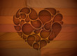 Vector wooden heart background