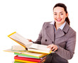 Woman holding book. Woman holding book.