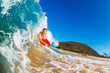 Body Boarder Surfing Blue Ocean Wave