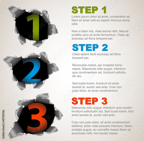 Vector: One two three - vector progress background with numbers One two three - vector progress background with numbers